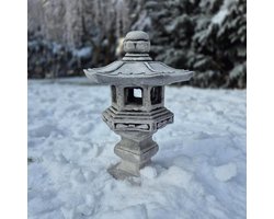 Japanse lantaarn - Tuinlamp steen - Tuin decoreren - Vorstbestendig tot -30°C - 42 cm hoog - Zwart