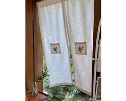 Japanse Noren Deurgordijn Linnen Partitie Gordijn voor Keuken, Woonkamer en Thuis Decoratie