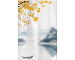 Japanse Noren Gordijn - Deur Divider Gordijn - Ruimte Verdelen - Dikke Linnen Look Stof - 75x120cm - Beige