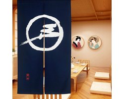 Japanse Noren Gordijnen voor Thuis, Lange Deurgordijnen, Tapestry en Kamerscherm, Blauw, 85 x 150 cm (Zen) - Ideaal voor Privacy en Decoratie