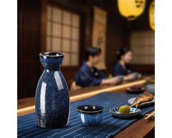 Japanse Sake Set - 11 stuks - Darkbule - Porselein