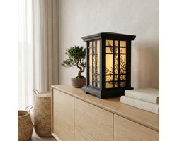 Japanse Sfeer Lamp Zwart - Japandi - Cherry Blossem licht - Binnenverlichting - Woondecoratie