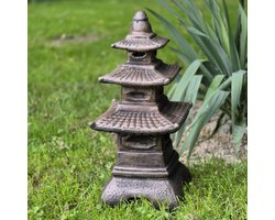 Japanse steenlantaarn - Tuinpagode Zen - Tuindecoratie Buiten - Massief steen - 46 cm - Koper