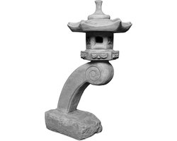Japanse Stenen Lantaarn - Oosterse Decoratie - Tuin Verlichting - Handgemaakt Gegoten Steen - Hoogte 60 cm - Grijs
