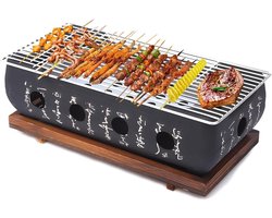 Japanse stijl BBQ grill camping kachel met plaat brandstoftank draagbare basis kolenoven voor thuis BBQ gereedschap (36 x 18 x 13 cm)