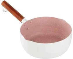 Japanse Stijl Steelpan voor Gasfornuis en Inductie - Anti-aanbak - Melk Noodle Soep Saus Pan - Zonder Deksel - Babyvoeding Kookpot - 20cm - Wit