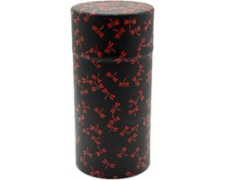 Japanse Theebus - Thee Opslagblik - Losse Thee Bewaren - Uniek Washi Papier - 200g capaciteit - Zwart