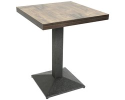 JAQZY Bistrotafel - Bartafel - Compact - 60 × 60 x 75 cm - Geschikt als Bartafel, Eettafel of Werktafel - Houtlook Tafelblad