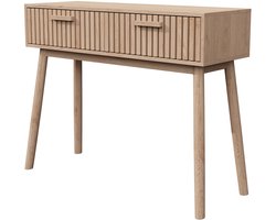 JAQZY Sidetable - Wandtafel - Consoletafel - Smal Ontwerp - Met Laden - 24 x 60 x 113 cm - Stijlvol - Modern Design - Houtkleur