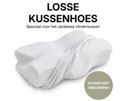Jaraleesa® Vlinderkussen Hoes – Vervangende kussenhoes – Reservehoes – Wasbaar op 30°C – Wit