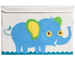 jarif Opbergbox - Opbergmand - Speelgoedkist - Kinderkamer - Olifant - Deksel - Handgrepen - Opvouwbaar