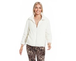 Jas van imitatiebont met opstaande kraag, lange mouwen