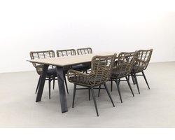 Jasmine Naturel/GI Nevada 6-persoons dining tuinset 240x100 cm.