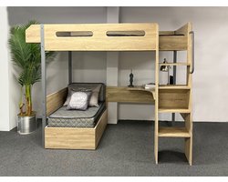 Jasper Hoogslaper met bureau en bank