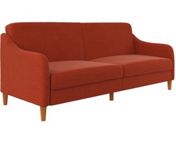 Jasper - Slaapbank 3 - zits in linnen oranje (83 x 196 x 83 cm)