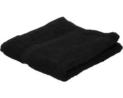 Jassz badkamer handdoeken - zwart - 50 x 100 cm - huishoud textiel - 420 gram - 100% katoen - badhanddoeken