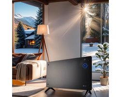 JASUN--GH-20E-APP,JASUN Smart Convection Heater, two heating levels 1000 or 2000W, SmartHeat Design: WiFi-verbinding, LED-display, 24-uurs timer, 2 verwarmingsniveaus: 1000/2000 W, IP24: spatwaterdicht, afstandsbediening, pianozwart