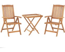 JAVA - Bistroset voor 2 - Lichte houtkleur - Acaciahout