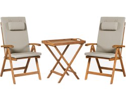 JAVA PREMIUM - Bistroset voor 2 - Taupe - Acaciahout