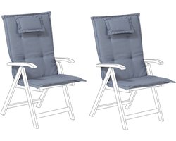 JAVA/AMANTEA - Tuinkussen set van 2 - Blauw - 50 x 70 cm - Polyester
