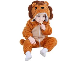 JAXY Baby Onesie - Baby Rompertjes - Baby Pyjama - Baby Pakje - Baby Verkleedkleding - Baby Kostuum - Baby Winterpak - Baby Romper - Baby Skipak - Baby Carnavalskleding - Maat 90 - Leeuw