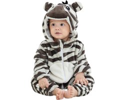 JAXY Baby Onesie - Baby Rompertjes - Baby Pyjama - Baby Pakje - Baby Verkleedkleding - Baby Kostuum - Baby Winterpak - Baby Romper - Baby Skipak - Baby Carnavalskleding - Maat 100 - Zebra