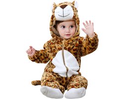 JAXY Baby Onesie - Baby Rompertjes - Baby Pyjama - Baby Pakje - Baby Verkleedkleding - Baby Kostuum - Baby Winterpak - Baby Romper - Baby Skipak - Baby Carnavalskleding - Maat 100 - Luipaard Witte Buik