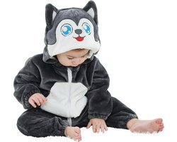 JAXY Baby Onesie - Baby Rompertjes - Baby Pyjama - Baby Pakje - Baby Verkleedkleding - Baby Kostuum - Baby Winterpak - Baby Romper - Baby Skipak - Baby Carnavalskleding - Maat 120 - Husky
