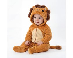 JAXY Baby Onesie - Carnavalskleding Kinderen - Verkleedkleren Jongen en Meisje - Verkleedkleding Kind - Romper - EU 80/86 (label 100) - Leeuw