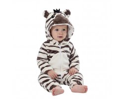 JAXY Baby Onesie - Carnavalskleding Kinderen - Verkleedkleren Jongen en Meisje - Verkleedkleding Kind - Romper - EU 98/104 (label 110) - Zebra