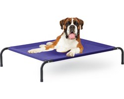 JAXY Hondenstretcher - Hondenbed Verhoogd - Hondenbank - Honden Ligbed - Hondenstretchers - Hondenbed Op Pootjes - Draagbaar - 124 x 71 x 22 cm - XL - Blauw