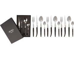 Jay Hill Bestekset Laguiole - Zwart - 16 delig / 4 personen