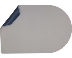 Jay Hill Placemat - Vegan leer - Grijs / Blauw - Bread - dubbelzijdig - 44 x 30 cm
