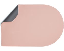 Jay Hill Placemat - Vegan leer - Grijs / Roze - Bread - dubbelzijdig - 44 x 30 cm