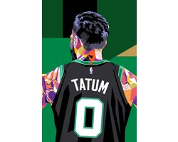 Jayson Tatum Poster - Basketbal Posters - Pop Art - Wanddecoratie Woonkamer - 180 gram papier - 5926 - Formaat 60 x 90cm