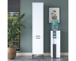 JE111 - 2949 Multifunctionele kast | 100% MELAMINE | Wit - Emob - Badkamer kolomkast - Wit - Melamine; Spaanplaat