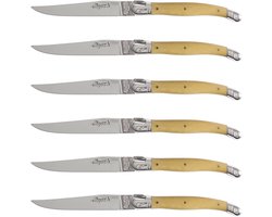 Jean Dubost Laguiole 6 steakmessen - Exclusive - ivoor -1,5 mm