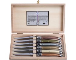 Jean Dubost Laguiole 6 steakmessen - Exclusive - Mineral Mix -1,5 mm