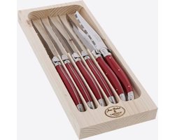 Jean Dubost Laguiole Steakmessen - 6 Steakmessen - Rood