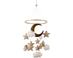Jean’s goods Baby mobiel Sterren – Beige – Vilt – Boxmobiel – Kraamcadeau