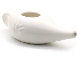 Jean's goods Neuskannetje - Keramisch - Wit - 250ml - Neti pot - Neusdouche - Neusspoeler
