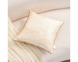 JeiibrZui 1 Premium Gouden Sierkussens, Zilveren Kussens met Verborgen Reep, Marineblauwe Kussens voor Moderne Interieurs