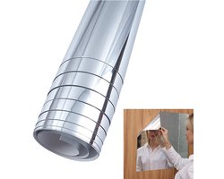 JeiibrZui 1 Rol Zelfklevende Spiegelfolie - Waterbestendig PET-Materiaal - Flexibele Spiegelstickers Voor Wandspiegels En Meubels - 50 cm x 200 cm
