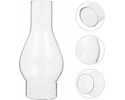 JeiibrZui 1 verpakking vervangende glazen olielampenkappen met 5,4 cm basis, heldere kap, voor vintage en moderne orkaanlantaarns