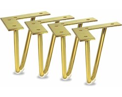 JeiibrZui 4-Pack Gouden Hairpin Tafelpoten, Mid-Century Stijl Metalen Meubelpoten voor Bureaupoten en Salontafelpoten