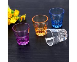JeiibrZui 4-Pack Onbreekbare Acryl Glazen, BPA-Vrije Drinkbekers, Stapelbare Water-, Bieren Wijnmokken voor Thuis, Kantoer en Buiten