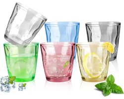 JeiibrZui 6 Kleurige Stapelbare Plastic Bekers - 330ml Onbreekbaar Acryl Set - BPA-Vrij Voor Picknick Feest Kinderen