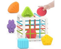 JeiibrZui Babyspeelgoed Voor 1 Jaar - Montessori Babyspeelgoed Voor 6 Maanden - Educatief Speelgoed Met Vormensorteersysteem En Hand-Oogcoördinatie Training - 1 Set - Voor Peuters Van 1-3 Jaar - Multicolor