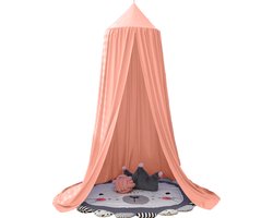 JeiibrZui Decoratieve Hemel Voor Kinderbedden - Hemel Voor Meisjeskamer - Geplooid Ontwerp Uit Één Stuk - Geschikt Voor Roze Hemelbed