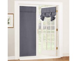 JeiibrZui Deurgordijn - Polyester - Zijdezacht Verduisterend Privé Gebruik - 1 Set - Grijs-26"W*68"L（66*173cm）